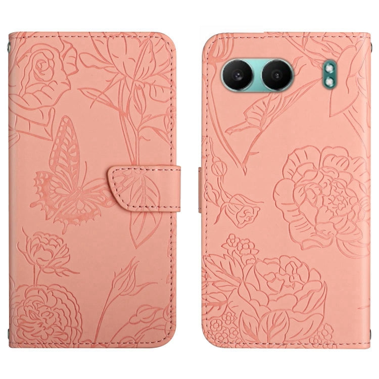 Skin Feel Butterfly Peony Embossed Leather Phone Case, For OnePlus 13T, For OnePlus 13R, For OnePlus 13, For OnePlus Nord 4 5G