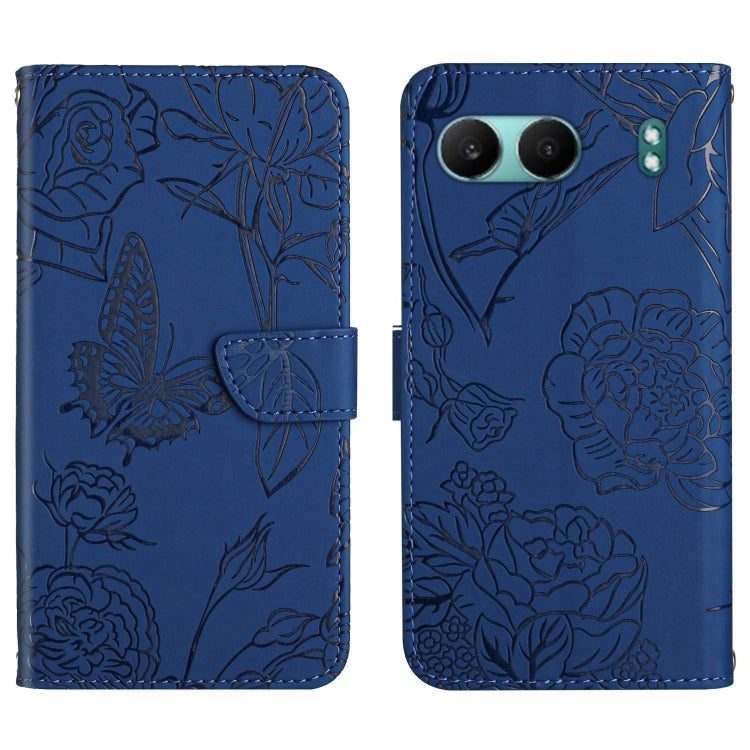 Skin Feel Butterfly Peony Embossed Leather Phone Case, For OnePlus 13T, For OnePlus 13R, For OnePlus 13, For OnePlus Nord 4 5G