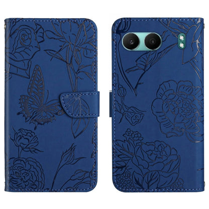 Skin Feel Butterfly Peony Embossed Leather Phone Case, For OnePlus 13T, For OnePlus 13R, For OnePlus 13, For OnePlus Nord 4 5G