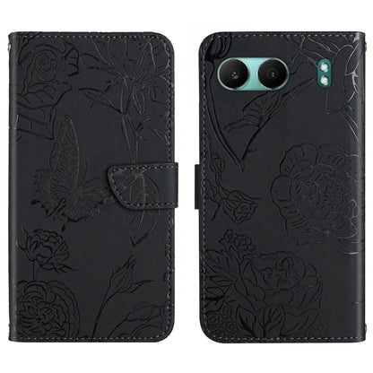 Skin Feel Butterfly Peony Embossed Leather Phone Case, For OnePlus 13T, For OnePlus 13R, For OnePlus 13, For OnePlus Nord 4 5G