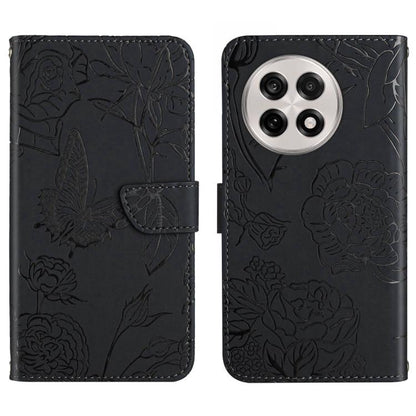 Skin Feel Butterfly Peony Embossed Leather Phone Case, For OnePlus 13T, For OnePlus 13R, For OnePlus 13, For OnePlus Nord 4 5G