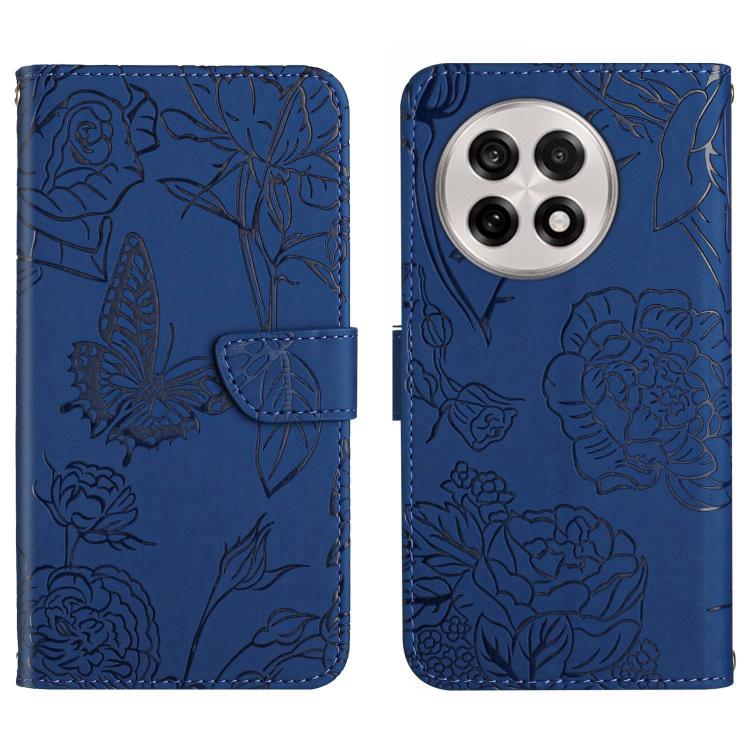 Skin Feel Butterfly Peony Embossed Leather Phone Case, For OnePlus 13T, For OnePlus 13R, For OnePlus 13, For OnePlus Nord 4 5G