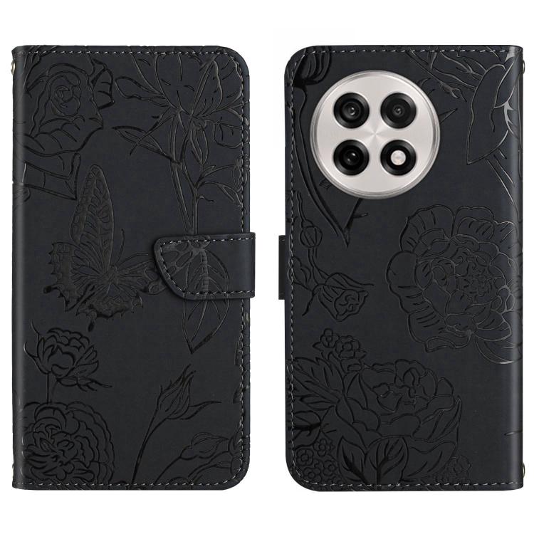 Skin Feel Butterfly Peony Embossed Leather Phone Case, For OnePlus 13T, For OnePlus 13R, For OnePlus 13, For OnePlus Nord 4 5G