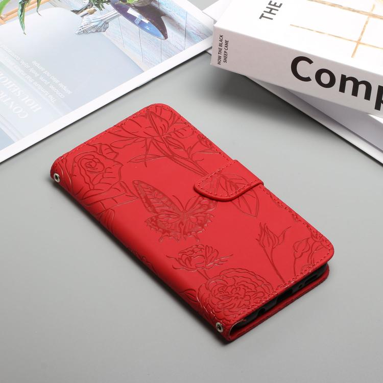Skin Feel Butterfly Peony Embossed Leather Phone Case, For OnePlus 13T, For OnePlus 13R, For OnePlus 13, For OnePlus Nord 4 5G