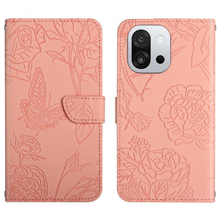 Skin Feel Butterfly Peony Embossed Leather Phone Case, For OnePlus 13T, For OnePlus 13R, For OnePlus 13, For OnePlus Nord 4 5G