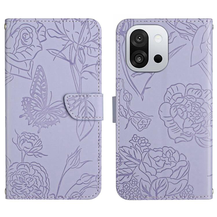 Skin Feel Butterfly Peony Embossed Leather Phone Case, For OnePlus 13T, For OnePlus 13R, For OnePlus 13, For OnePlus Nord 4 5G