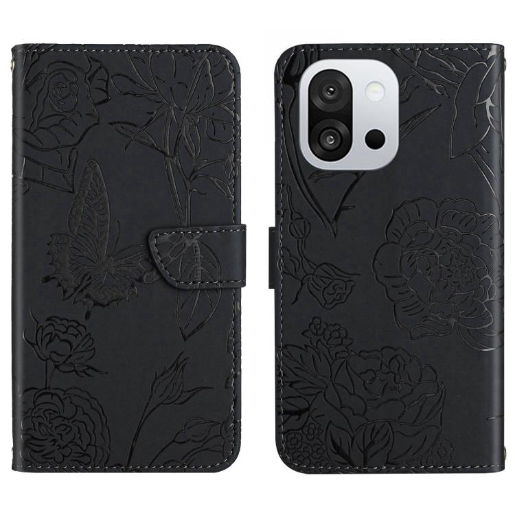 Skin Feel Butterfly Peony Embossed Leather Phone Case, For OnePlus 13T, For OnePlus 13R, For OnePlus 13, For OnePlus Nord 4 5G