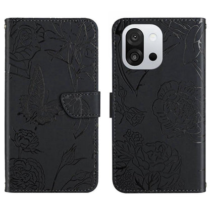 Skin Feel Butterfly Peony Embossed Leather Phone Case, For OnePlus 13T, For OnePlus 13R, For OnePlus 13, For OnePlus Nord 4 5G