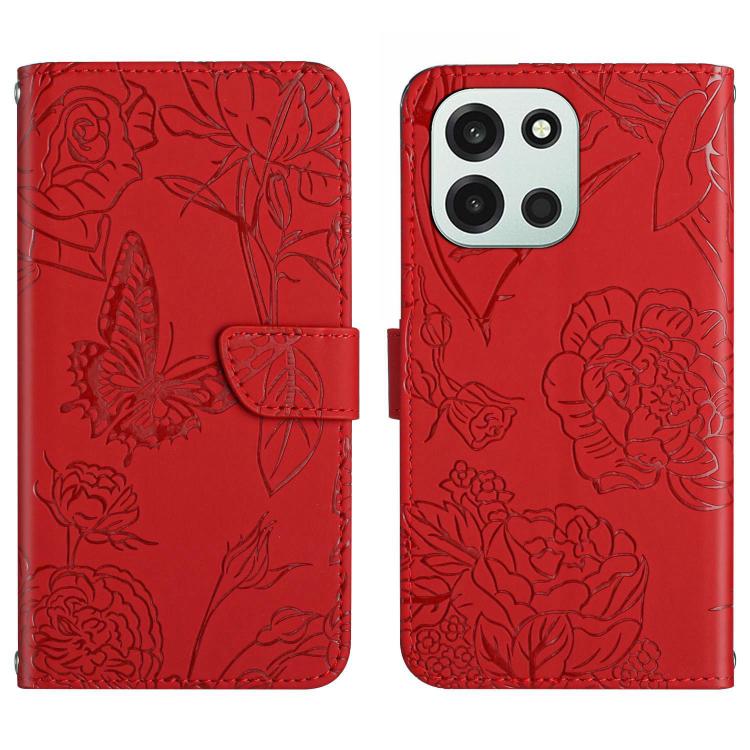Skin Feel Butterfly Peony Embossed Leather Phone Case, For OnePlus Nord 6 5G, For OnePlus 15R, For OnePlus 15 5G, For OnePlus Nord 5 5G / Ace 5 Ultra