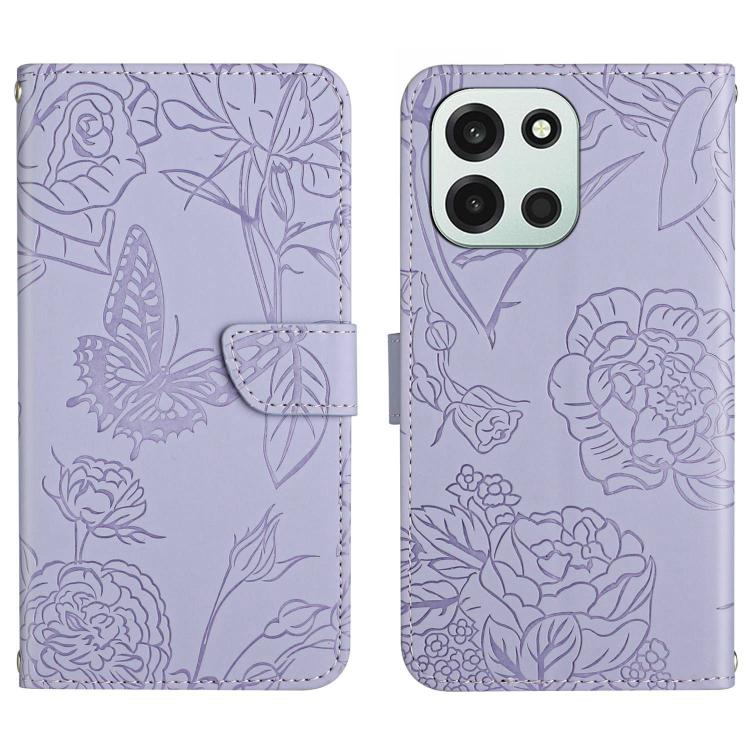 Skin Feel Butterfly Peony Embossed Leather Phone Case, For OnePlus Nord 6 5G, For OnePlus 15R, For OnePlus 15 5G, For OnePlus Nord 5 5G / Ace 5 Ultra
