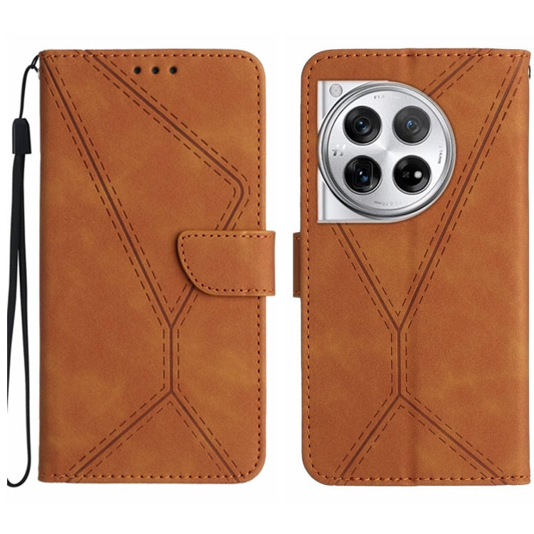 Stitching Embossed Leather Phone Case, For OnePlus Nord 4 5G, For OnePlus Nord CE4, For OnePlus 12R 5G Global, For OnePlus 12 5G Global