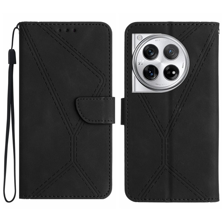 Stitching Embossed Leather Phone Case, For OnePlus Nord 4 5G, For OnePlus Nord CE4, For OnePlus 12R 5G Global, For OnePlus 12 5G Global