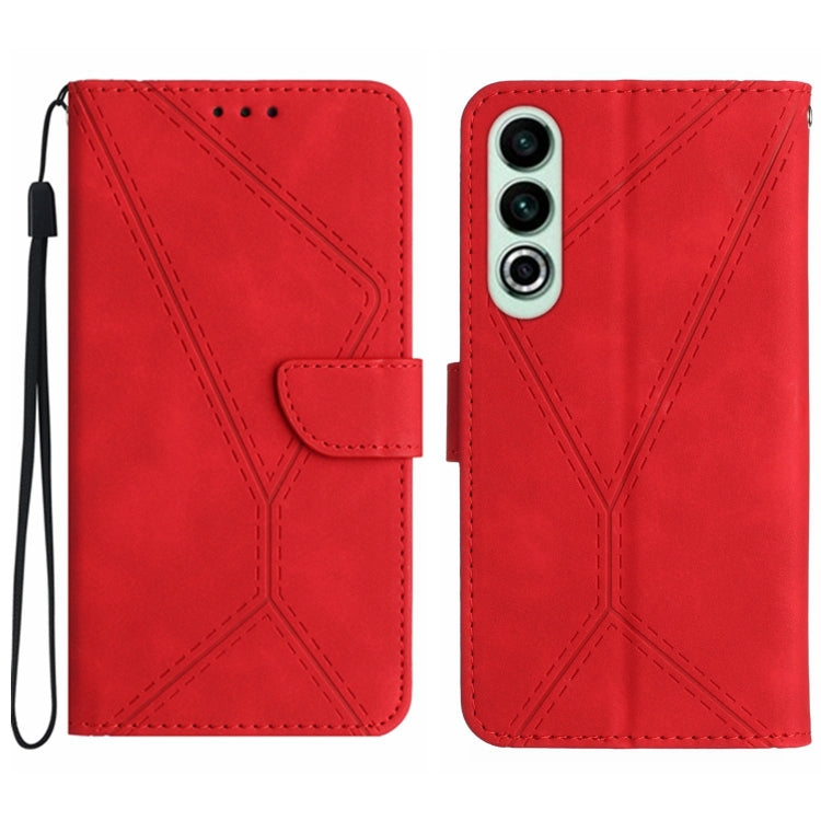 Stitching Embossed Leather Phone Case, For OnePlus Nord 4 5G, For OnePlus Nord CE4, For OnePlus 12R 5G Global, For OnePlus 12 5G Global