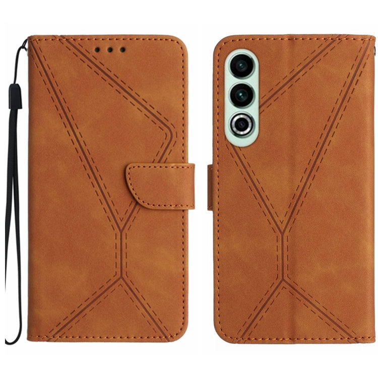 Stitching Embossed Leather Phone Case, For OnePlus Nord 4 5G, For OnePlus Nord CE4, For OnePlus 12R 5G Global, For OnePlus 12 5G Global
