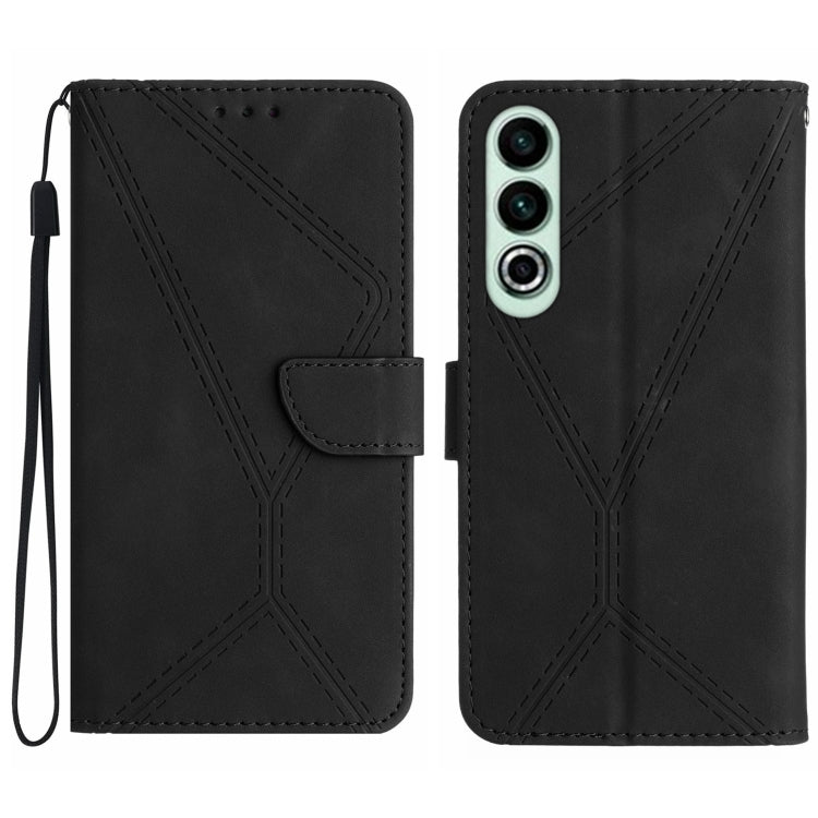 Stitching Embossed Leather Phone Case, For OnePlus Nord 4 5G, For OnePlus Nord CE4, For OnePlus 12R 5G Global, For OnePlus 12 5G Global