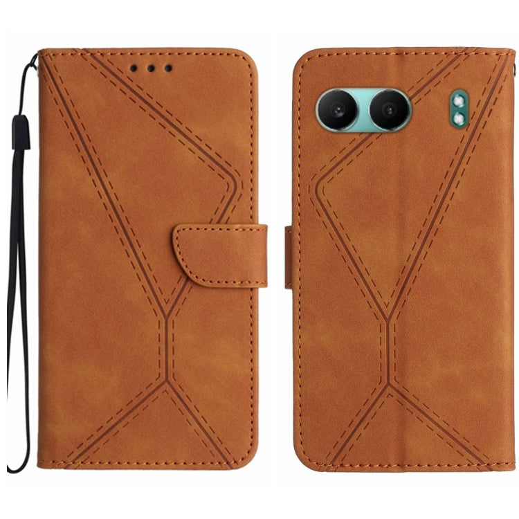 Stitching Embossed Leather Phone Case, For OnePlus Nord 4 5G, For OnePlus Nord CE4, For OnePlus 12R 5G Global, For OnePlus 12 5G Global