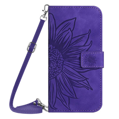 Skin Feel Sun Flower Embossed Leather Phone Case with Lanyard, For OnePlus Nord CE4, For OnePlus 12R 5G Global