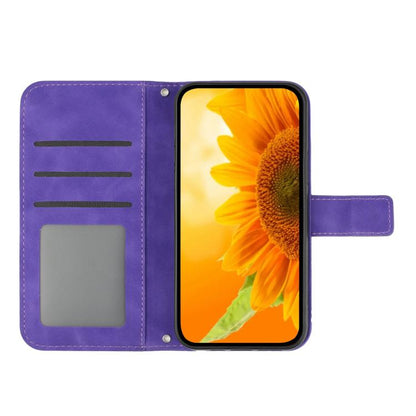 Skin Feel Sun Flower Embossed Leather Phone Case with Lanyard, For OnePlus 13, For OnePlus Nord 4 5G