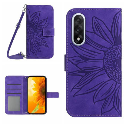 Skin Feel Sun Flower Embossed Leather Phone Case with Lanyard, For OnePlus 15 5G, For OnePlus Nord 5 5G / Ace 5 Ultra