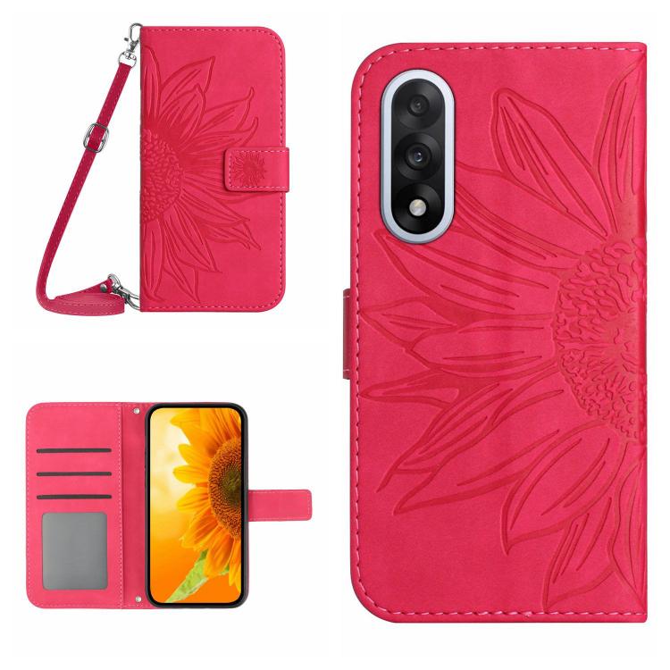 Skin Feel Sun Flower Embossed Leather Phone Case with Lanyard, For OnePlus 15 5G, For OnePlus Nord 5 5G / Ace 5 Ultra