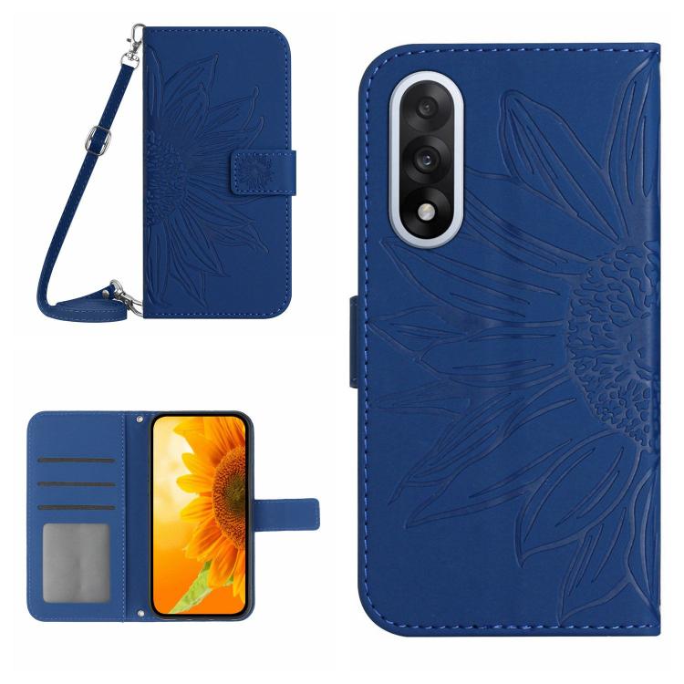 Skin Feel Sun Flower Embossed Leather Phone Case with Lanyard, For OnePlus 15 5G, For OnePlus Nord 5 5G / Ace 5 Ultra