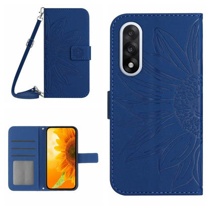 Skin Feel Sun Flower Embossed Leather Phone Case with Lanyard, For OnePlus 15 5G, For OnePlus Nord 5 5G / Ace 5 Ultra