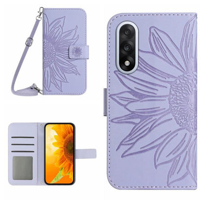 Skin Feel Sun Flower Embossed Leather Phone Case with Lanyard, For OnePlus 15 5G, For OnePlus Nord 5 5G / Ace 5 Ultra