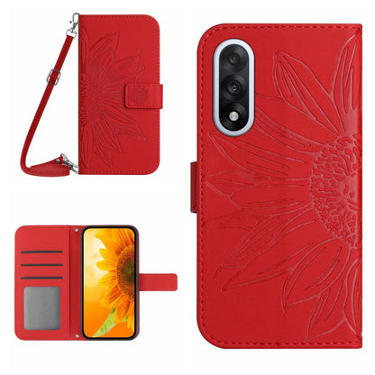 Skin Feel Sun Flower Embossed Leather Phone Case with Lanyard, For OnePlus 15 5G, For OnePlus Nord 5 5G / Ace 5 Ultra