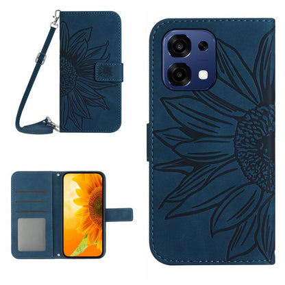 Skin Feel Sun Flower Embossed Leather Phone Case with Lanyard, For OnePlus 15 5G, For OnePlus Nord 5 5G / Ace 5 Ultra