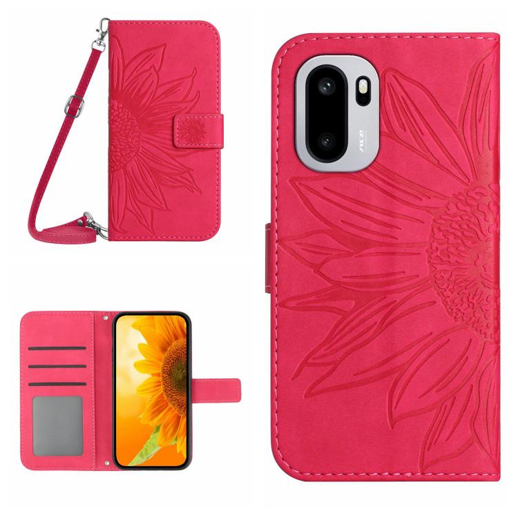 Skin Feel Sun Flower Embossed Leather Phone Case with Lanyard, For OnePlus Nord 6 5G, For OnePlus 15R