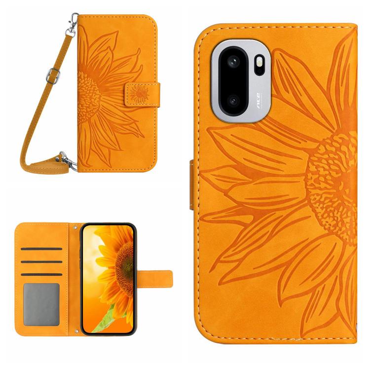 Skin Feel Sun Flower Embossed Leather Phone Case with Lanyard, For OnePlus Nord 6 5G, For OnePlus 15R