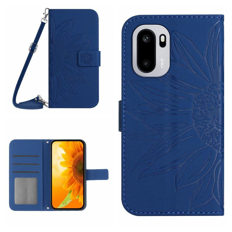 Skin Feel Sun Flower Embossed Leather Phone Case with Lanyard, For OnePlus Nord 6 5G, For OnePlus 15R