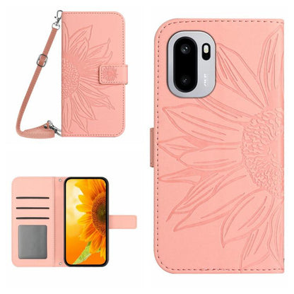Skin Feel Sun Flower Embossed Leather Phone Case with Lanyard, For OnePlus Nord 6 5G, For OnePlus 15R