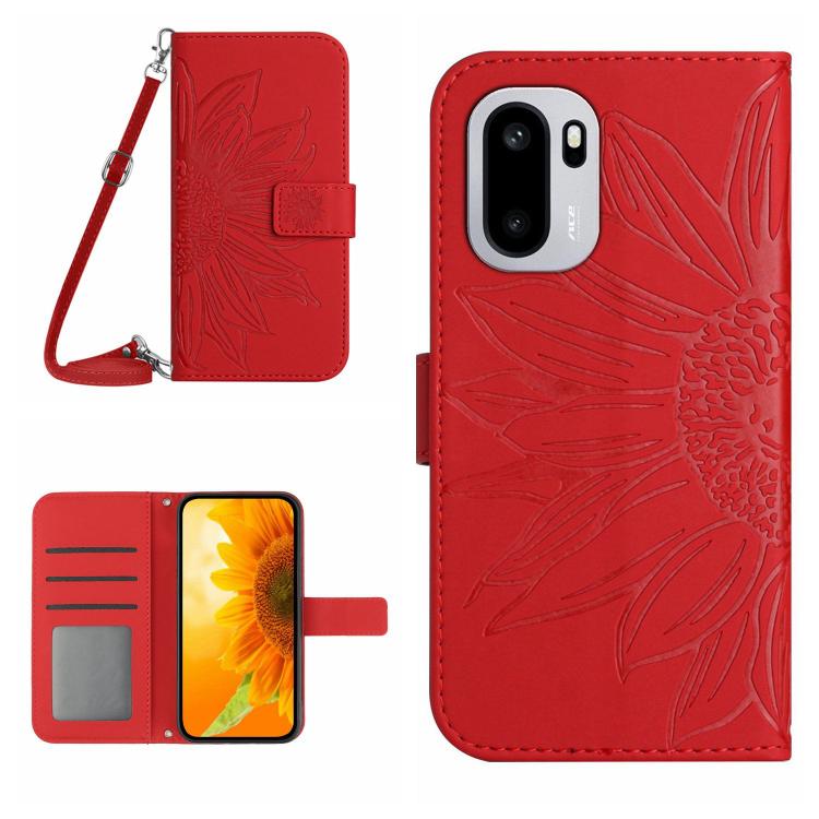 Skin Feel Sun Flower Embossed Leather Phone Case with Lanyard, For OnePlus Nord 6 5G, For OnePlus 15R