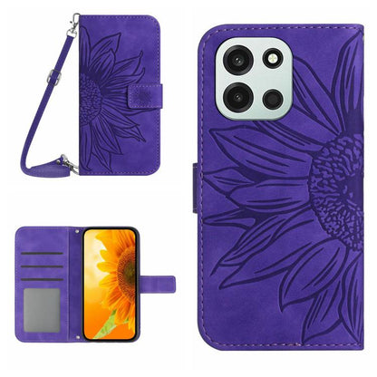 Skin Feel Sun Flower Embossed Leather Phone Case with Lanyard, For OnePlus Nord 6 5G, For OnePlus 15R