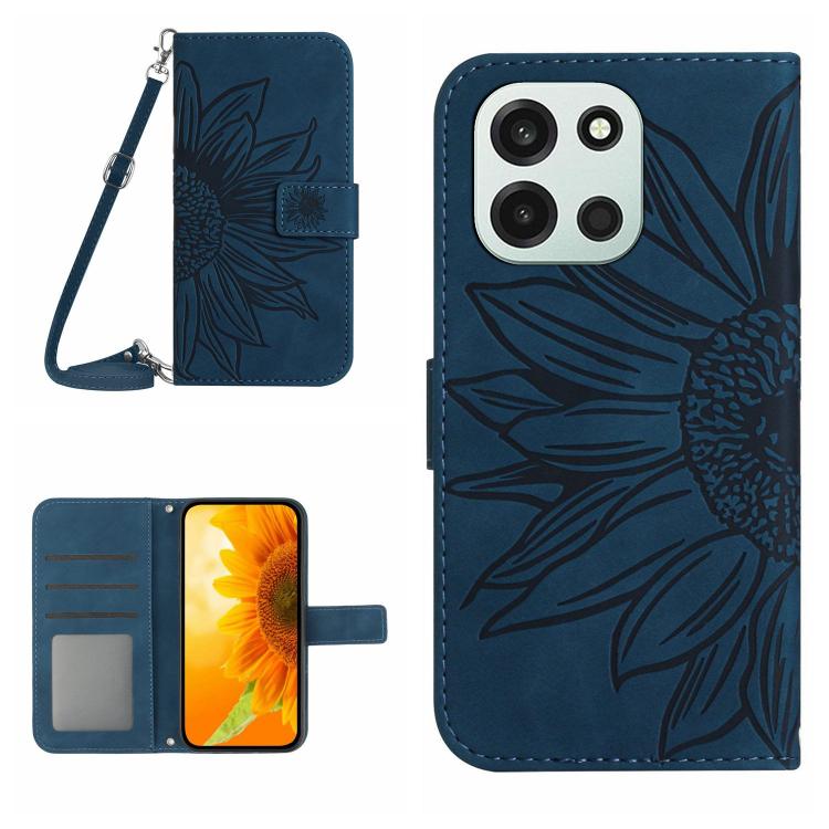 Skin Feel Sun Flower Embossed Leather Phone Case with Lanyard, For OnePlus Nord 6 5G, For OnePlus 15R