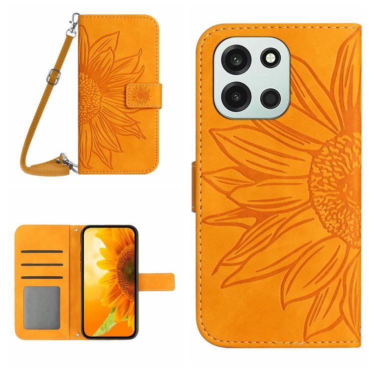 Skin Feel Sun Flower Embossed Leather Phone Case with Lanyard, For OnePlus Nord 6 5G, For OnePlus 15R
