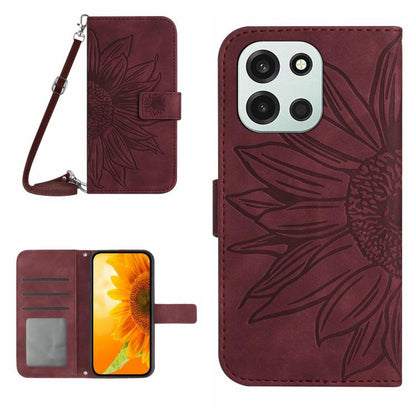 Skin Feel Sun Flower Embossed Leather Phone Case with Lanyard, For OnePlus Nord 6 5G, For OnePlus 15R