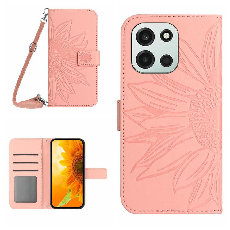Skin Feel Sun Flower Embossed Leather Phone Case with Lanyard, For OnePlus Nord 6 5G, For OnePlus 15R