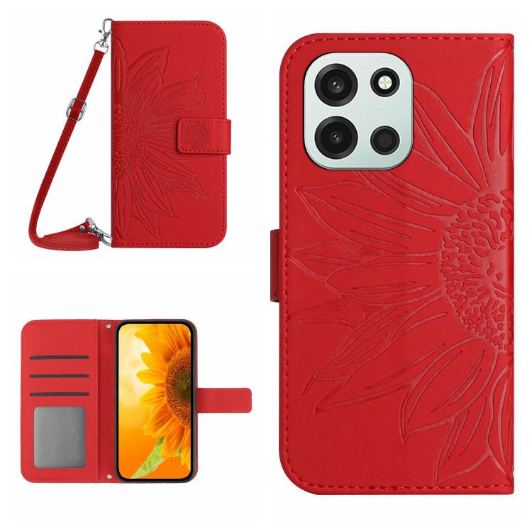 Skin Feel Sun Flower Embossed Leather Phone Case with Lanyard, For OnePlus Nord 6 5G, For OnePlus 15R