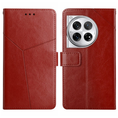 Y-shaped Pattern Flip Leather Phone Case, For OnePlus Nord CE4, For OnePlus 12R 5G Global, For OnePlus 12 5G Global, For OnePlus Nord CE 3 Lite