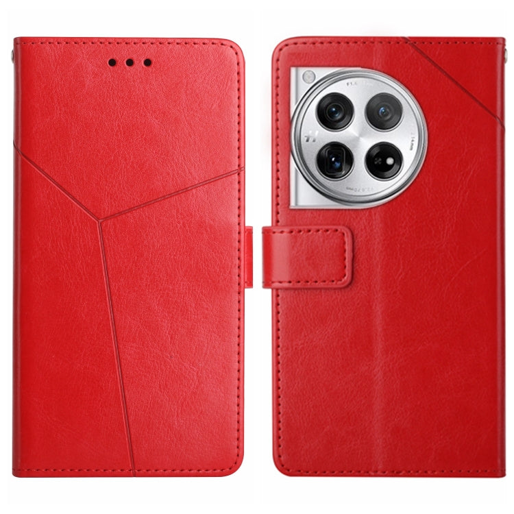 Y-shaped Pattern Flip Leather Phone Case, For OnePlus Nord CE4, For OnePlus 12R 5G Global, For OnePlus 12 5G Global, For OnePlus Nord CE 3 Lite