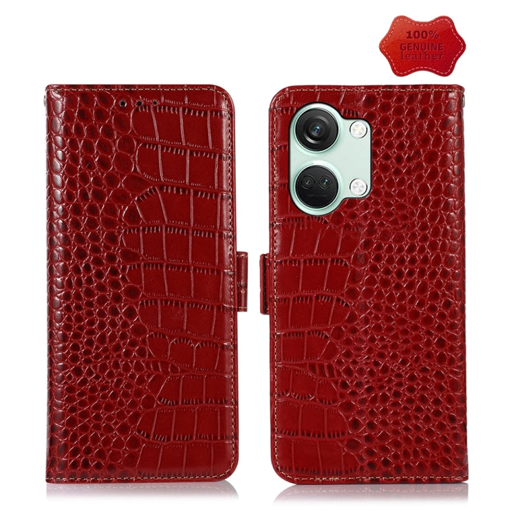 Crocodile Top Layer Cowhide Leather Phone Case, For OnePlus Nord CE4 5G Global, For OnePlus Ace 3 / 12R, For OnePlus Ace 2 Pro, For OnePlus Nord CE3 5G, For OnePlus Nord 3 / Ace 2V