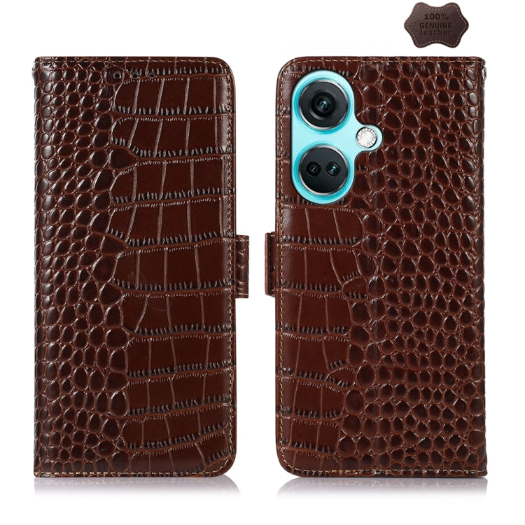 Crocodile Top Layer Cowhide Leather Phone Case, For OnePlus Nord CE4 5G Global, For OnePlus Ace 3 / 12R, For OnePlus Ace 2 Pro, For OnePlus Nord CE3 5G, For OnePlus Nord 3 / Ace 2V