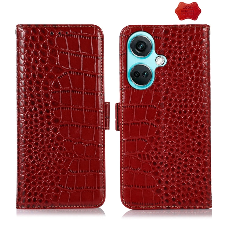 Crocodile Top Layer Cowhide Leather Phone Case, For OnePlus Nord CE4 5G Global, For OnePlus Ace 3 / 12R, For OnePlus Ace 2 Pro, For OnePlus Nord CE3 5G, For OnePlus Nord 3 / Ace 2V