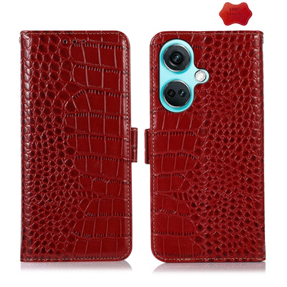 Crocodile Top Layer Cowhide Leather Phone Case, For OnePlus Nord CE4 5G Global, For OnePlus Ace 3 / 12R, For OnePlus Ace 2 Pro, For OnePlus Nord CE3 5G, For OnePlus Nord 3 / Ace 2V