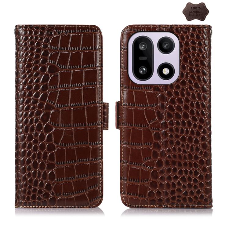 Crocodile Top Layer Cowhide Leather Phone Case, For OnePlus Nord CE6 Lite 5G Global, For OnePlus Ace 6 Ultra, For OnePlus 15T, For OnePlus Turbo 6V / Turbo 6, For OnePlus 15R/Ace 6 5G/Ace 6T 5G, For OnePlus 15