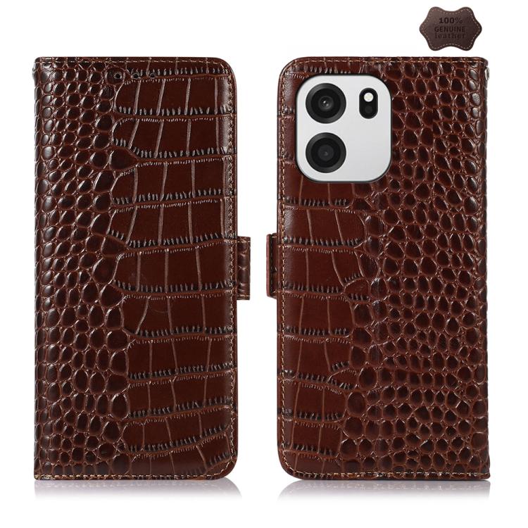 Crocodile Top Layer Cowhide Leather Phone Case, For OnePlus Nord CE6 Lite 5G Global, For OnePlus Ace 6 Ultra, For OnePlus 15T, For OnePlus Turbo 6V / Turbo 6, For OnePlus 15R/Ace 6 5G/Ace 6T 5G, For OnePlus 15