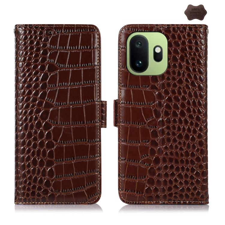 Crocodile Top Layer Cowhide Leather Phone Case, For OnePlus Nord CE6 Lite 5G Global, For OnePlus Ace 6 Ultra, For OnePlus 15T, For OnePlus Turbo 6V / Turbo 6, For OnePlus 15R/Ace 6 5G/Ace 6T 5G, For OnePlus 15