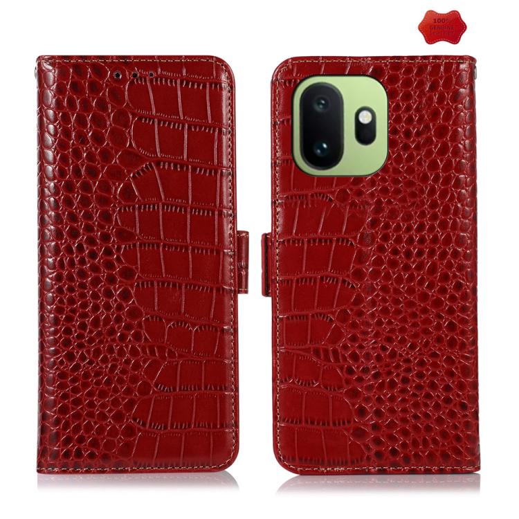 Crocodile Top Layer Cowhide Leather Phone Case, For OnePlus Nord CE6 Lite 5G Global, For OnePlus Ace 6 Ultra, For OnePlus 15T, For OnePlus Turbo 6V / Turbo 6, For OnePlus 15R/Ace 6 5G/Ace 6T 5G, For OnePlus 15